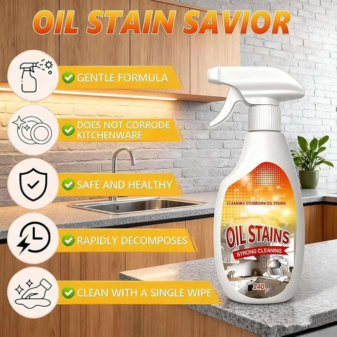 Heavy-Duty Kitchen Degreaser Foam Cleaner 2026 New Heavy Clean Up Kitchen Oil Stains Spray 240ml Multifunctional Powerful Oven Cleaner for Stove Counter Tops Range Hoods (1)