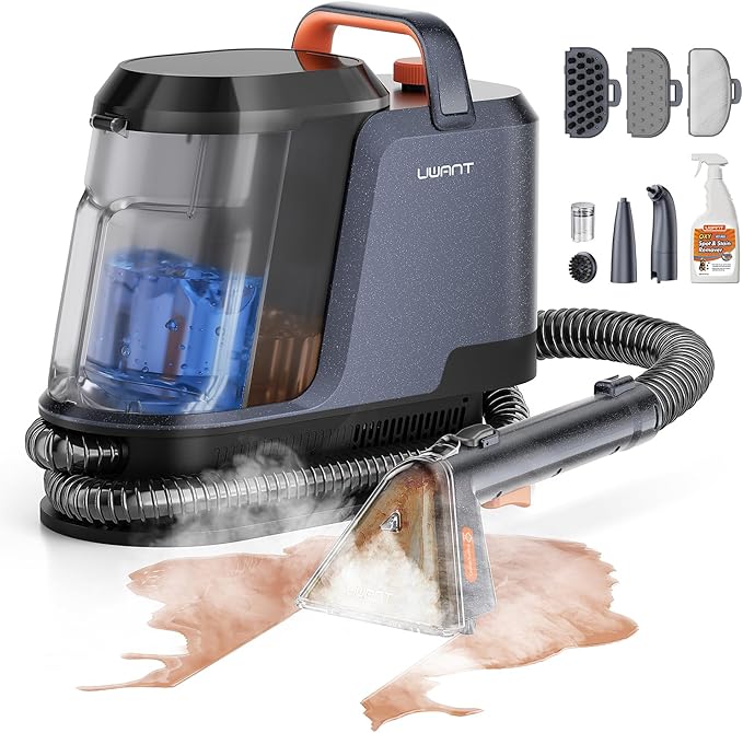 uwant 18Kpa Carpet Cleaner Machine with 3 System Powerful Suction Upholstery Cleaner Machine for Pet Stains with Cleaning Tools&ampoxy Solution Set