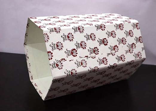 Generic Floral Hand Block Print Paper Dustbin Cotton Printed Wastebasket Indian Vintage Home Decor Hotel Room Decor (1 Small Botti)
