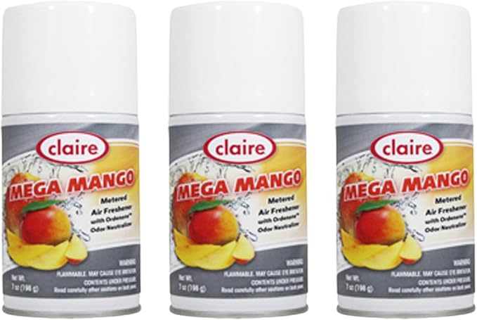 Claire CL116 Mega Mango Metered Air Freshener 7 Oz. Net Wt. (3 Pack)