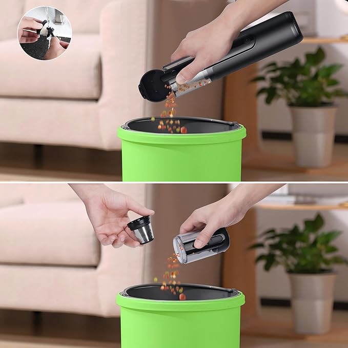 Car Vacuum Handheld Vacuum Cordless 19000Pa 4-in-1 Mini Portable Cleaner with Green LED Detection Light 2 Modes for Car Home Office Desk &amp Keyboards Rechargeable Washable Filter