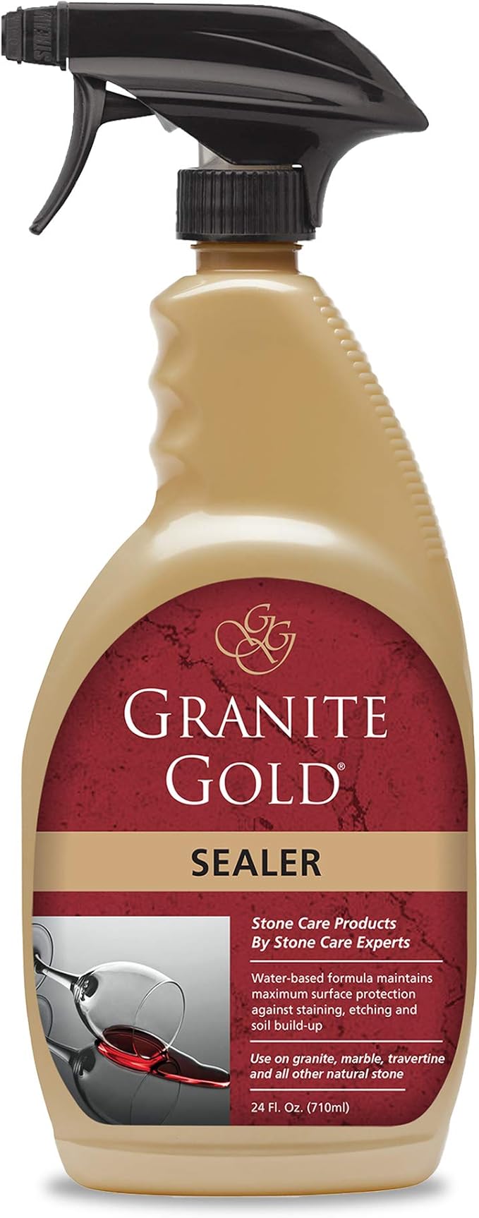 Granite Gold Water-Based Sealer Spray Protection for Granite Marble Travertine &amp Polish Spray Streak-Free Shine for Granite Quartz Marble Travertine