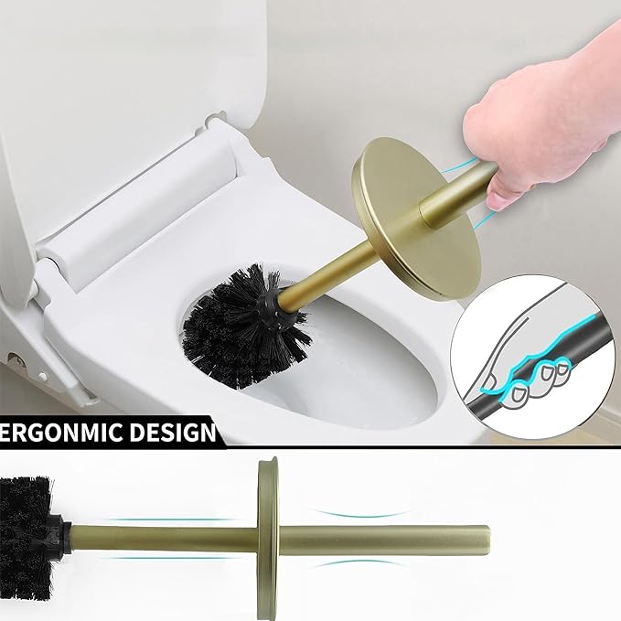Vince Camuto Toilet Bowl Brush with Holder Durable Bathroom Cleaning Tool Modern Design for Easy Toilet Maintenance Bathroom Cleaner Brush for Efficient Cleaning and Hygiene
