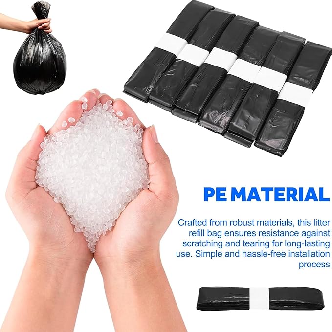 6 Pack Trash Bag Refill Rings for Self Sealing Smart Trash Can Replacement Waste Bags Supports Approximately 180 Uses Compatible for T1/T1S/T Air (6 copies)