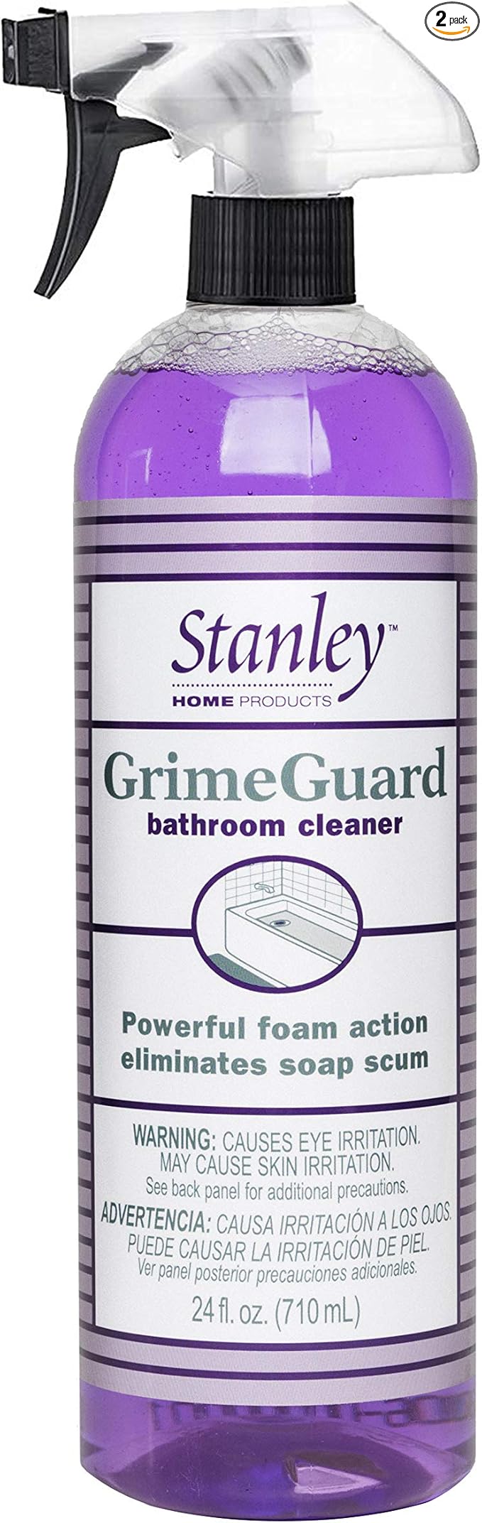 STANLEY HOME PRODUCTS GrimeGuard Bathroom Cleaner - Bleach Free &amp Non Abrasive Eco Shower &amp Kitchen Tiles - Cleans Grime (Bottle with Sprayer)