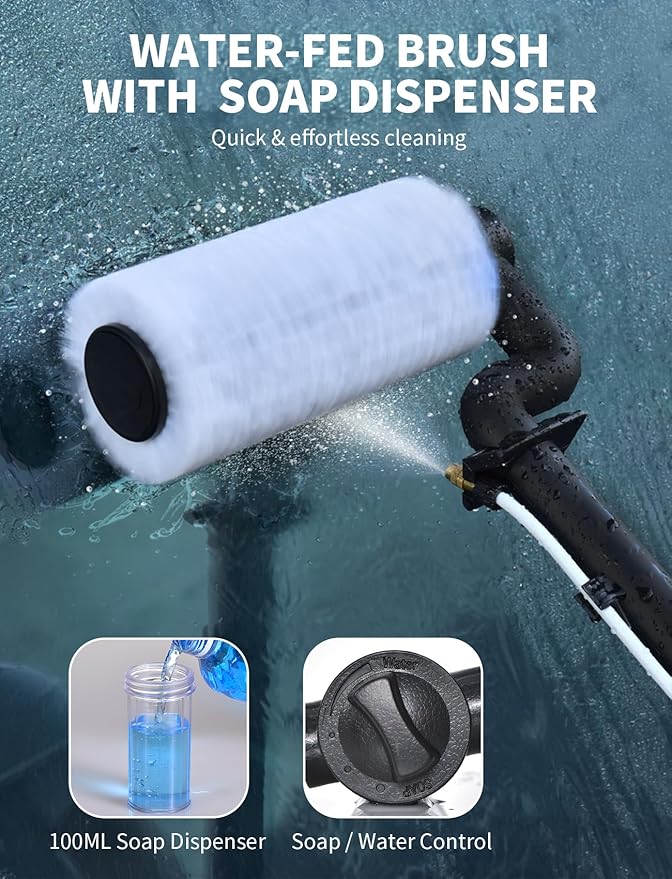 Electric Solar Panel Cleaning Kit &amp 10-in-1 Steam Mop with Detachable Handheld Steamer