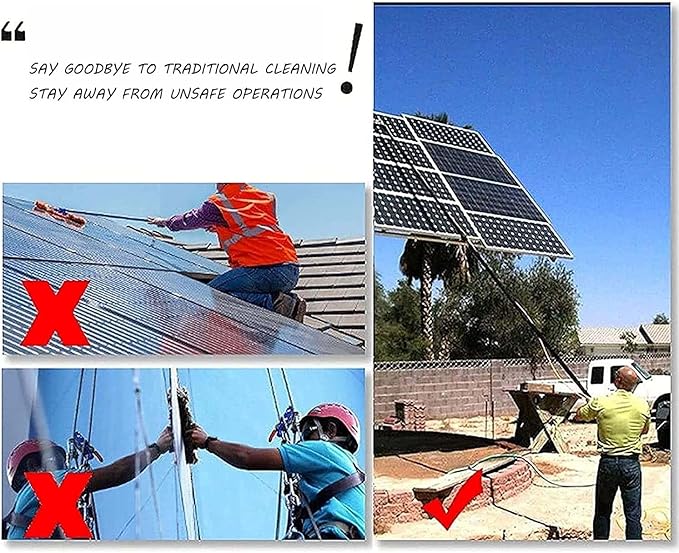 12FT-36FT Window Cleaning Pole Water fed Telescopic Brush extendable Cleaner Greenhouse roofCleaning photovoltaic and Solar PanelsCleaning at high Altitude is Safe and Fast.7.2m/24FT