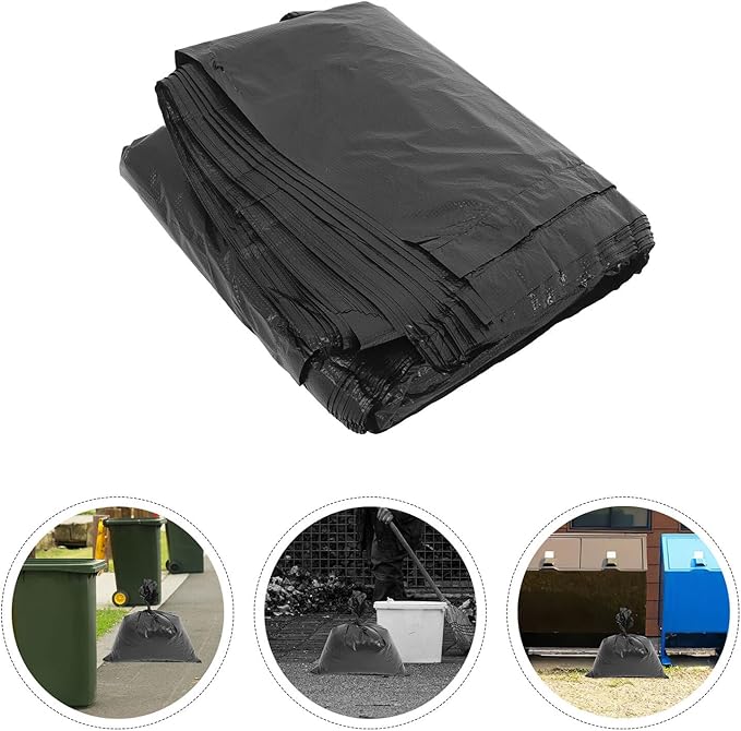 Heavy Duty Contractor Trash Bags 70x90cm 50pcs Extra Large Garbage Bags for Commercial Gardening and Kitchen Use
