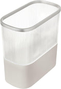 iDesign Fluted Plastic Bathroom Trash Can with Storage for Toiler Paper - Clear/Satin/Gray