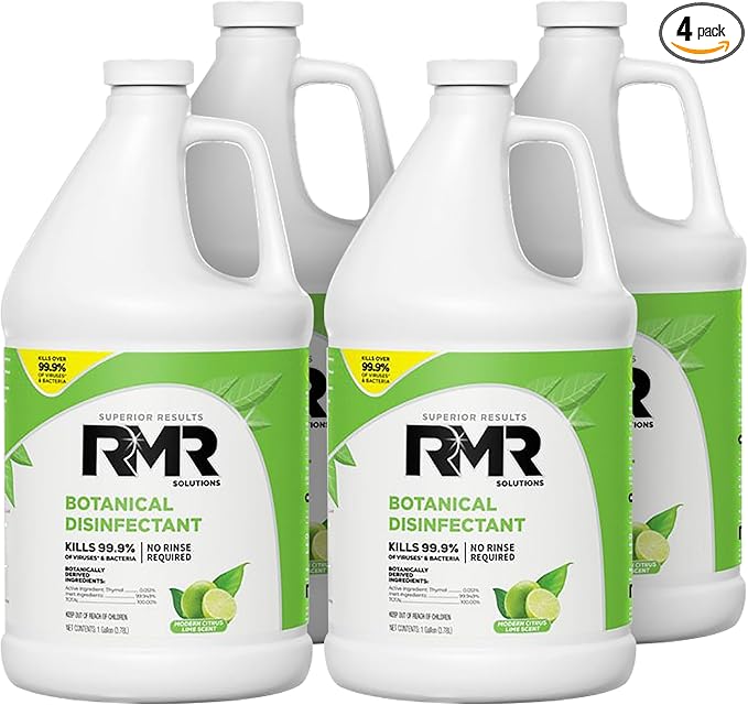 RMR Brands Botanical Disinfectant and Cleaner Kills 99% of Household Bacteria and Viruses EPA Registered Gallon 4 Pack