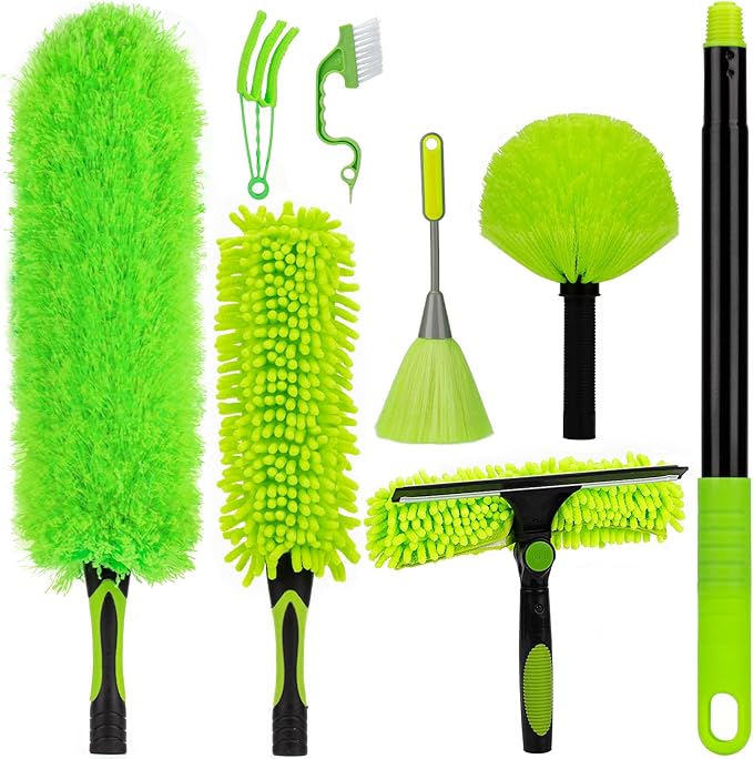 15 Foot Dusters for Cleaning Duster with Extension Pole 7-15ft Microfiber Feather Duster Used for Cleaning Ceiling Fan High Window Blinds Shutters Sofa Cobweb Duster for Home (14 PCS)