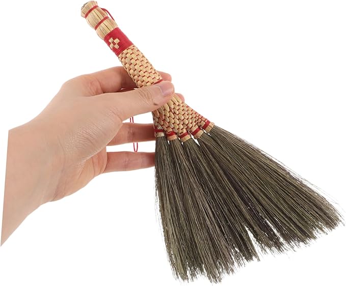 CHILDWEET Tabletop Cleaning Broom Mini Grass Broom Hand Sweeper Soft Bristle Brush Desk Brush