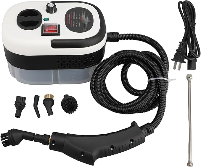 2500W 6 Gears Handheld Steam Cleaner 360 Degree Steamer High Pressure High Temp Steam Cleaner with 1.2L Water Steam Machine for Grease Dirt Dust (US Plug 110V)