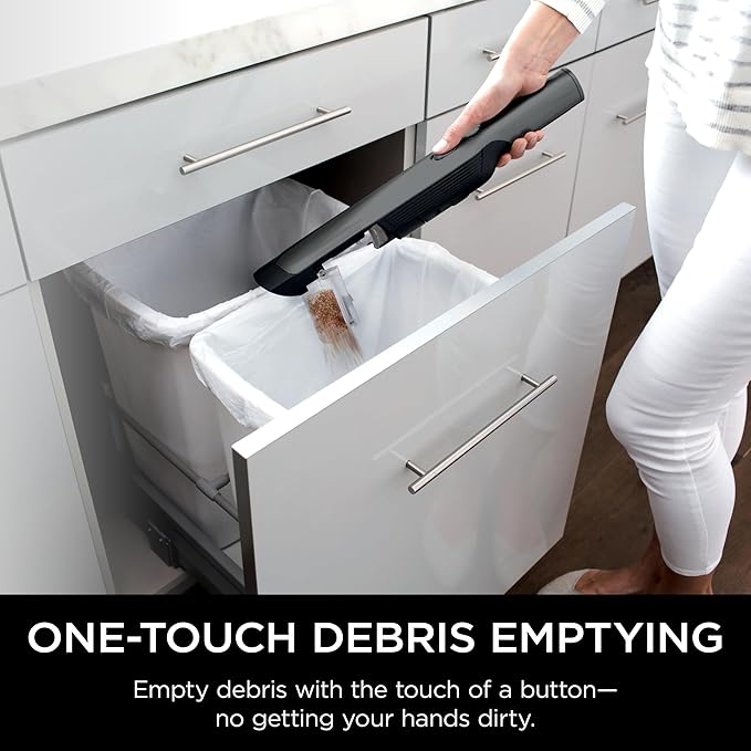 Shark WV201 WANDVAC Handheld Vacuum Lightweight at 1.4 Pounds with Powerful Suction Charging Dock Single Touch Empty and Detachable Dust CupGraphite Slate