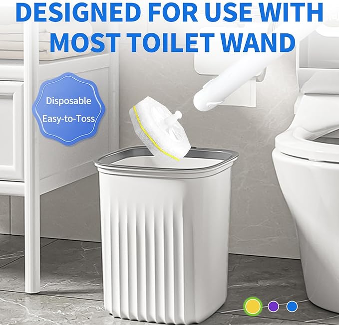 100 Count Toilet Wand Refills for Clorox 4X Cleaning Power Toilet Bowl Cleaner Refill Pads for Clorox Wand System Disposable Toilet Brush for Bathroom CleaningLight Scent