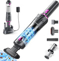 Handheld Vacuum Cordless 25000Pa Car Vacuum 3-in-1 Handheld Vacuum Includes Smart Display and Charging Base Hand Vac Cordless Rechargeable One-Touch Empty for Home/Pet/Car (Purple)