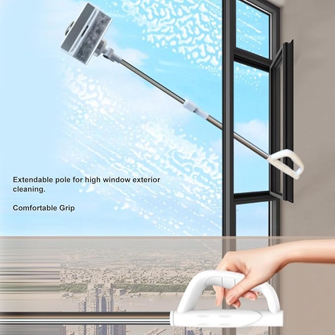 Cordless Window Vacuum Cleaner Portable Electric Glass Window Cleaning Tool with 180° Adjustable Head Rechargeab Window Cleaner Squeegee for Window Tile Glass Mirror
