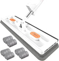 2024 New Large Flat Mop for Wet and Dry Use 54 Adjustable Stainless Steel Long Handle with 2 Washable Microfiber Pads 360 Rotating Dust Mop 12027(White with 6 Mop Pads)