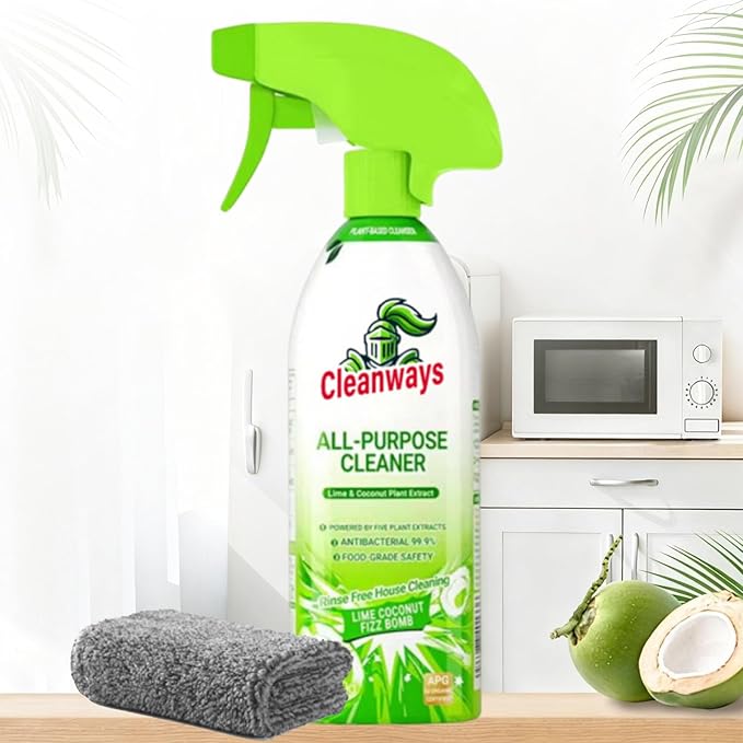 500ml Cleanways All Purpose CleanerMulti Surfaces Cleaner Spray Lime CoconutSuitable for Refrigerators Microwave Ovens and Rice Cookers Easy Home Cleaning with No Rinsing Required (1PCS)
