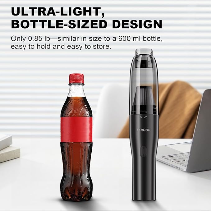 4-in-1 Mini Vacuum Cleaner Small Hand Held Vacuum Cordless Strong Suction Ultra-Quiet 60dB 0.85 lb for CarDeskDrawerHome Air Duster/Inflator/Pump USB Rechargeable Washable Filters