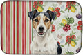 Caroline's Treasures Parson Russell Terrier Vegetables Dish Drying Mat Absorbent Dish Drying Mat Pad for Kitchen Counter Dish Drainer Mat for Countertop 14 x 21 Multicolor