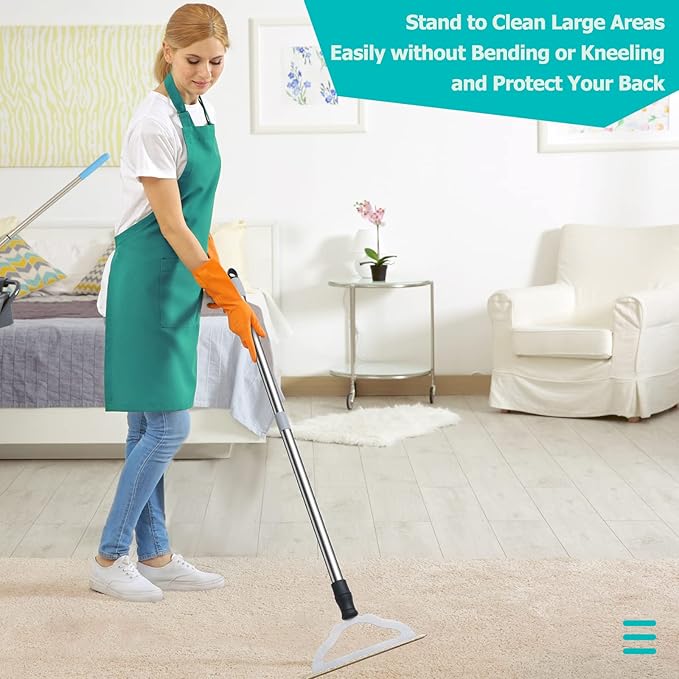 Carpet Rake for Pet Hair Removal - Reusable Pet Hair Remover for Carpet Long Handle Advanced Dog Hair Broom Cat Fur Brush Lint Remover Scraper for Carpets Rugs Mats Couch Furniture