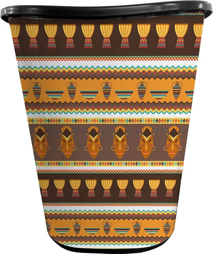 African Masks Waste Basket - Double Sided (Black)