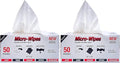 Eurow 200GSM Microfiber Cleaning and Drying Cloths with Dispenser Box Reusable Streak-Free Scratch-Free Ultra Absorbent Edgeless for All Surface Types 12x12in 100-Pack White