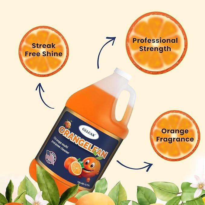 Multi Purpose Cleaner Pet Odor eliminator 64oz - Concentrate MAKES 32 GALLON - MADE IN USA- pH Neutral - Strong Floor Cleaner Odor eliminator - Stain Remover Cleaner &amp Deodorant (64 Fl Oz Orangel