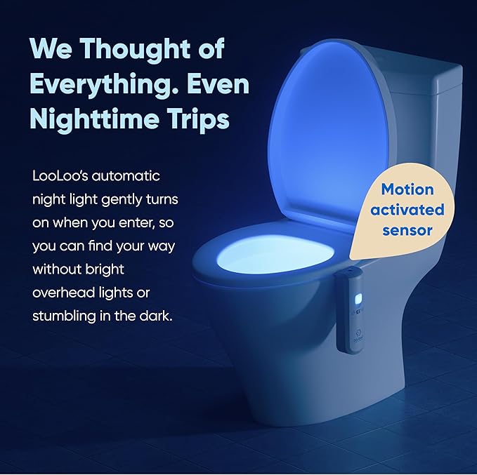 LooLoo 3.0 Touch Free Toilet Freshener Automatic Air Freshener Spray for Bathroom Starter Kit with Light and Toilet Deodorizer Bathroom Spray Odor Eliminator - Clean Cotton