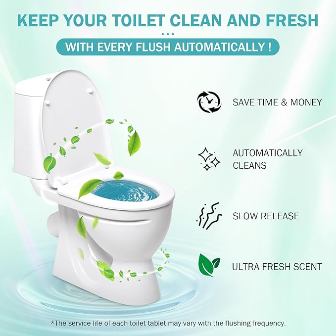 Crazy Clean Toilet CleanerHousehold Cleaning SolutionToilets Bowl Cleaning Long-Lasting Fresh Scent Automatic Refreshes Toilets Long-Lasting Bowl Cleaner Fresh Scent