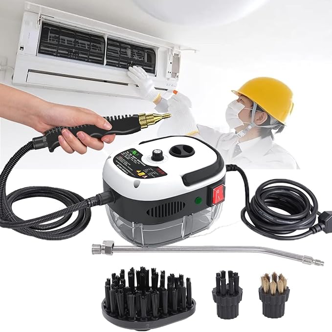 Hand-held Portable Steam Cleaning Machine Automatic Pumping for Kitchen Bathroom Furniture Car Detailing Seat(White)