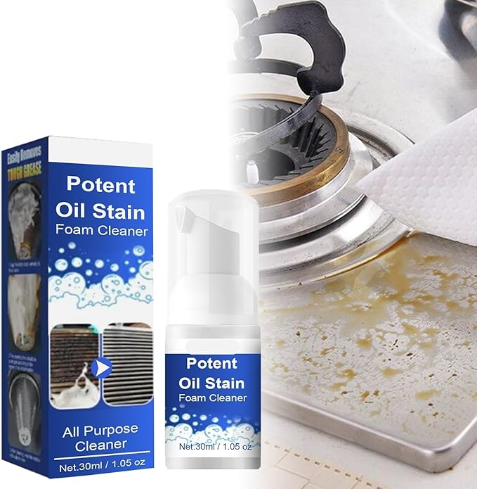 Heavy-Duty Kitchen Grease Foam Cleaner For Stove &amp Range Hood - Remove Stubborn Stains &amp Residues Effortlessly(2PCS)