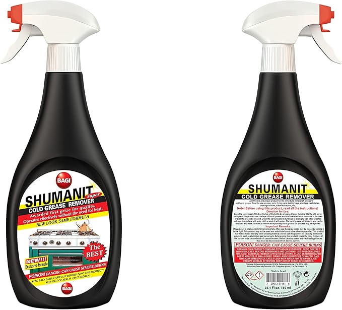 Bagi SHUMANIT - 25.4 Oz Cold Grease Remover. Spray for The immediate Removal of Stubborn and Burnt fats/Grease: 1Pk