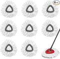 8-Pack Spin Mop Replacement Heads 100% Microfiber Spin Mop Refills Heads for Easy Wring 360°Micro Replacement Mop Head for Easy House Cleaning Floor Mopping - (White)