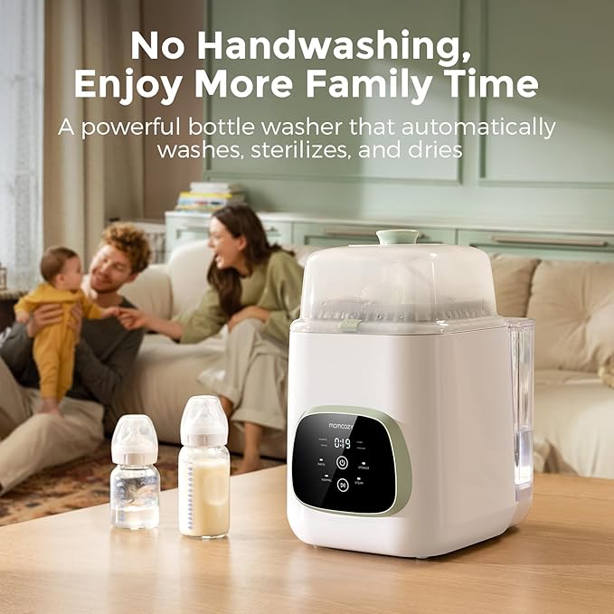 Momcozy KleanPal Pro Baby Bottle Washer Sterilizer &amp Dryer - All-in-One Cleaning Machine for Bottles Pump Parts &amp Baby Essentials - Time-Saving &amp Effortless Care