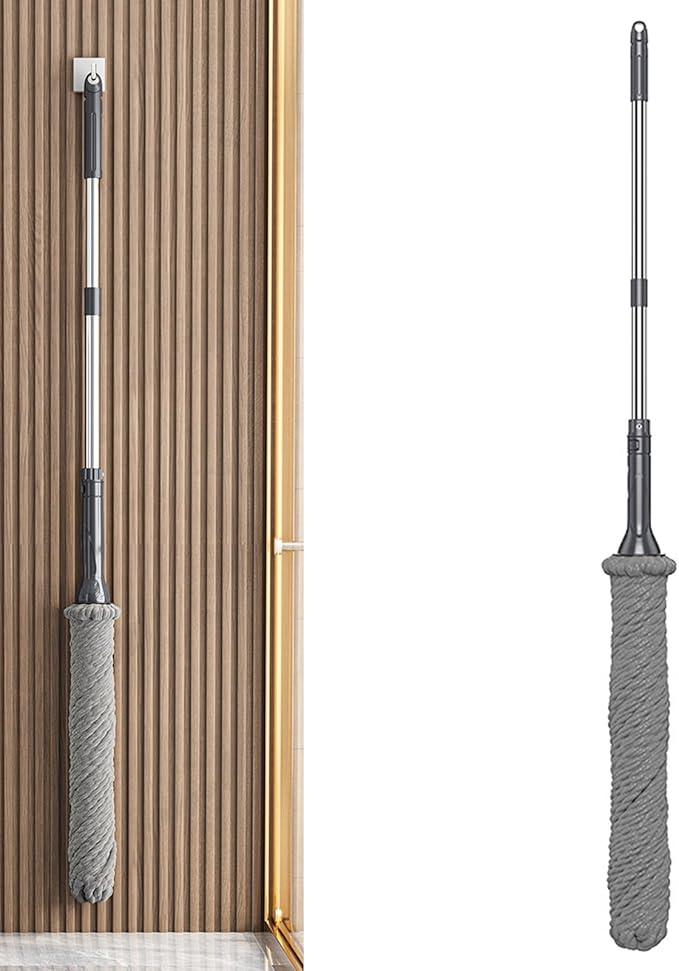 Pilipane Twist Mop Self Wringing Stainless Steel Fiber Rope Easy Squeeze Floor Mop for Household Cleaning Tool Long Handle Durable Lightweight