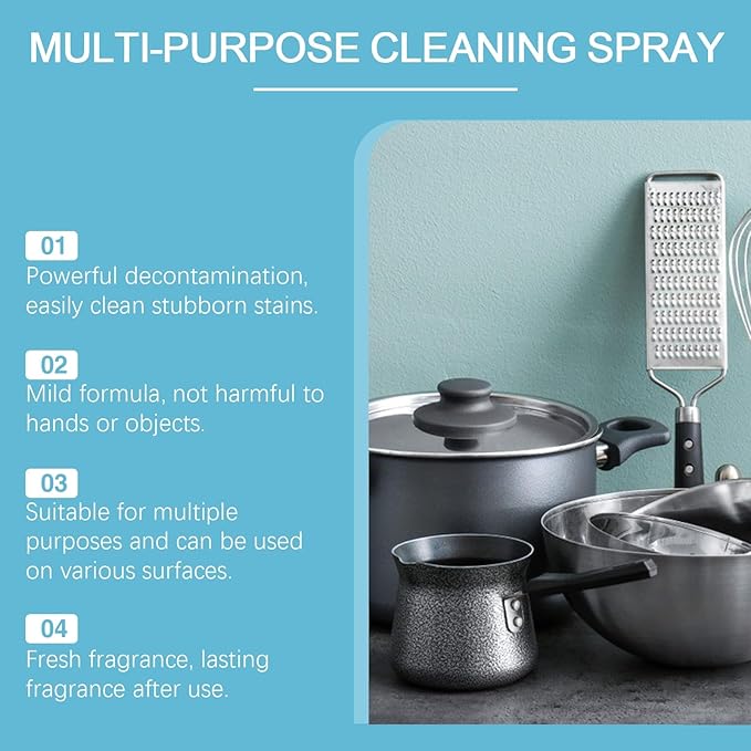 Multi-Purpose Foam Cleaner Heavy Oil Stain Remover For Home Multi-Surface Deodorizing Cleaning Foam(2PCS)