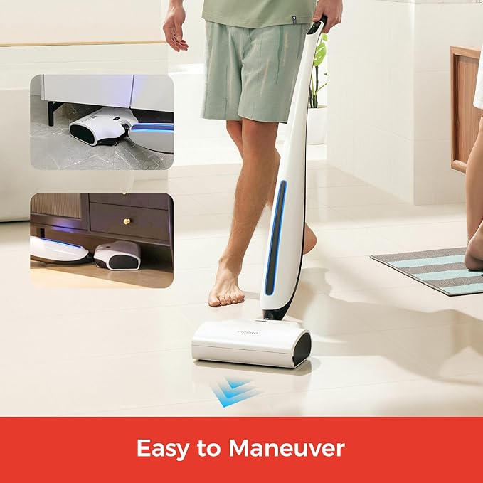 Hizero Cordless Hard Floor Cleaner F500 60 Mins Runtime Self-Cleaning Wet Dry All-in-One Bionic Mop Ideal for Hardwood Vinyl Tile Laminate and More
