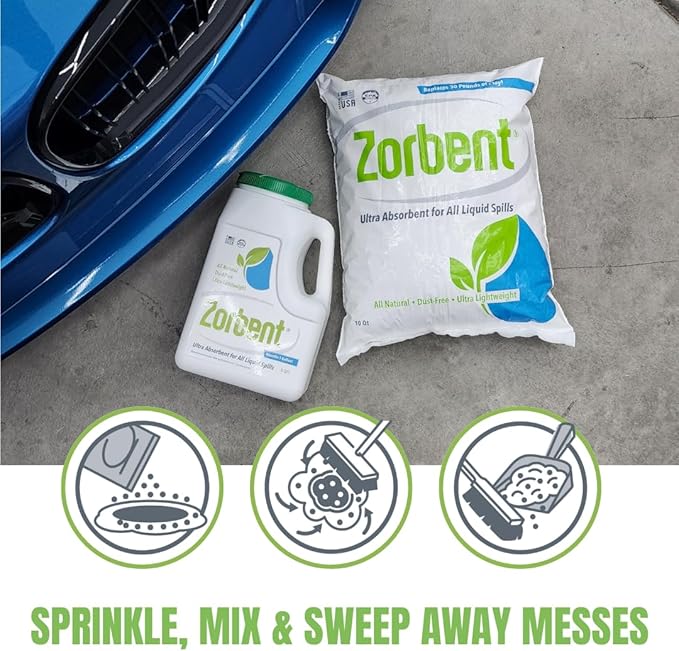 Liquid Spill Kit | 16X More Absorbent than Clay Commercial-Grade Vomit Urine Oil All Liquids Spill Powder Reusable