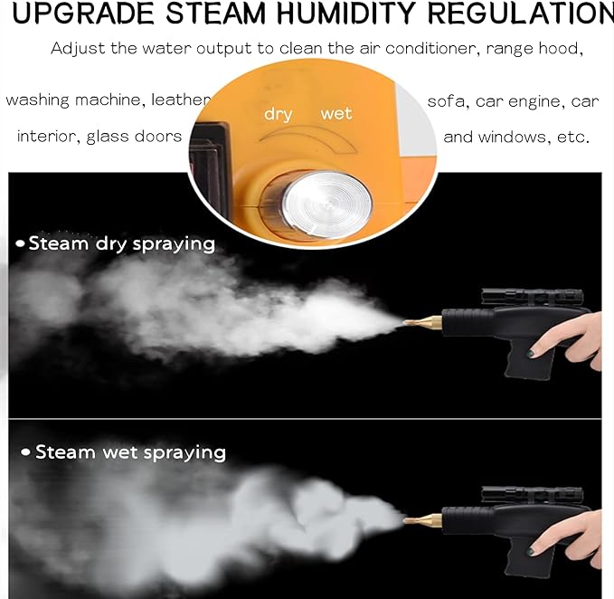 Handheld Steam Cleaner Portable Steam Cleaning Machine Automatic Pumping 10 in 1 Set Multi-Function Multi-Purpose -Free Multi-Surface Cleaning for Removing Oil/Stains/2792 (Color : Black)