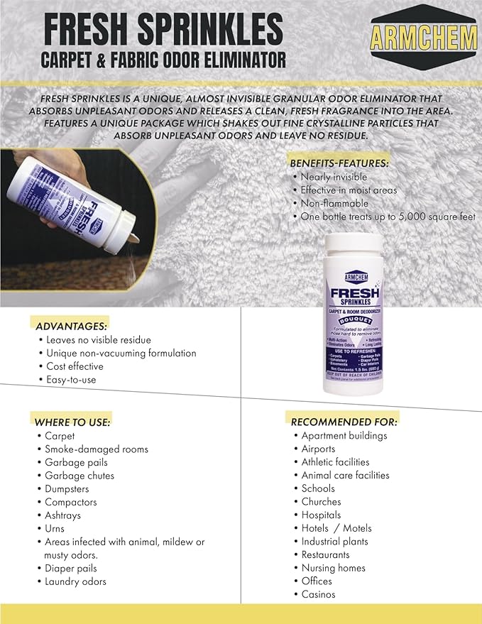 Carpet Care Bundle Vanish Spot Remover Spray and Fresh Sprinkles Bouquet Deodorizer Powder 18 oz and 1.5 lbs