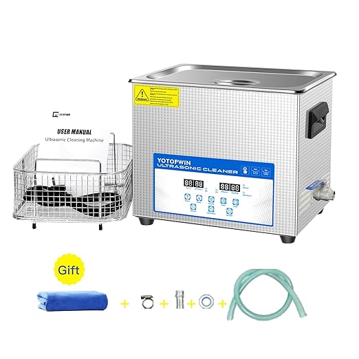 Large Professional Ultrasonic Cleaner 10L with Digital Timer &amp Heater Ultra Sonic Parts Cleaner Carburetor Cleaning Machine Lab Ultra Sound Cleaner Stainless Steel Tank Fast Cleaning for Tools PC