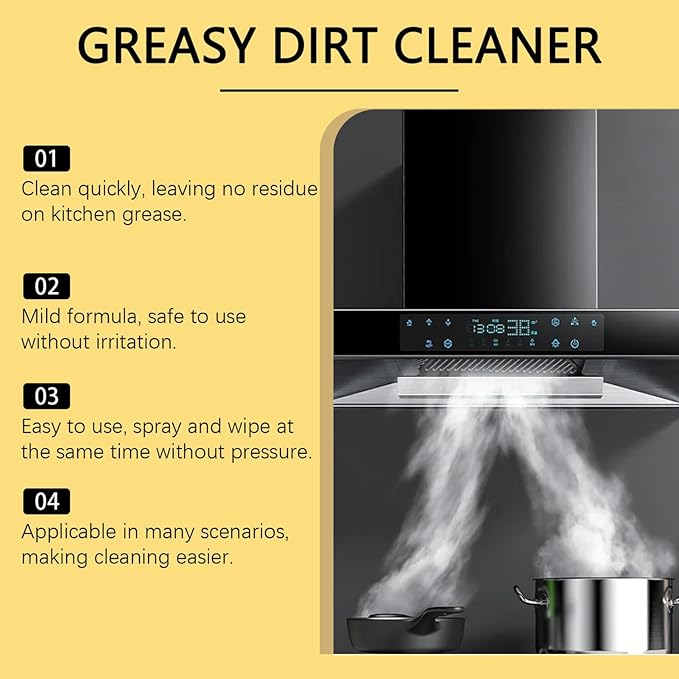 Degreaser Cleaner Heavy Duty - Kitchen Grease Cleaner 237ml - Heavy Duty Multi-surface Degreaser - Removes Oil Stains Grease Grime - Fresh Scent - For Kitchen Bathroom (2)