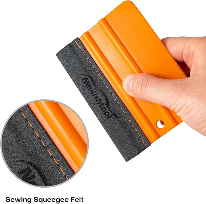 NEWISHTOOL Stitched Buffer Felt Vinyl Wrap Squeegee 4-Pack Squeegee for Vinyl with Double Layer Sewing Felt ScratchFress Gliding Card Scraper Wrap Tool for Window Tint Wet PPF Application