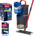 O-Cedar H2prO Flat Mop System with 1 Mop Head Refill | Quick Cleaning Tool | Clean with Clean Water | Machine Washable Reusable Microfiber Mop Pad | Safe on Wood Floors Vinyl Tile Baseboards Walls