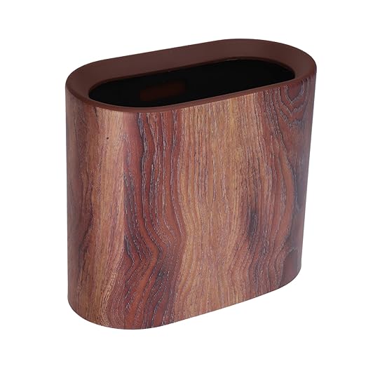 Elegant Marble Finish Trash Bin Bathroom Trash Can Compact Office Floor Waste Bucket