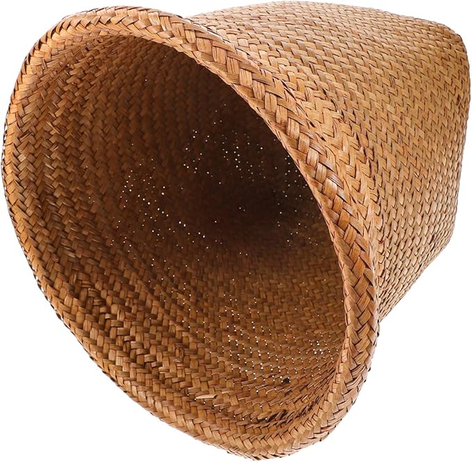 1pc Straw Woven Wastebasket Design for Home to Clean Versatile Use Living Room Bedroom Kitchen