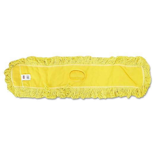 Rubbermaid Commercial Products Trapper Floor Dust Mop Head Refill 48-Inch Yellow Cotton Use for Janitorial Maintenance/School/Lunchroom/Office Building Cleaning
