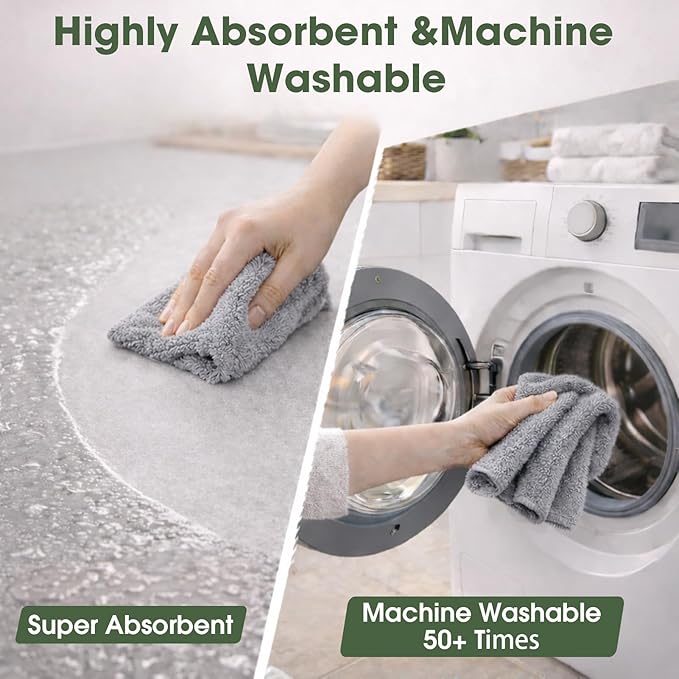 Microfiber Cleaning Cloth Roll - 100 Pack Tear Away Microfiber Paper Towels Reusable Washable Scratch-Free Kitchen Towels for Car Home Kitchen Glass Dishes(Cloud Gray)
